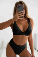 Angelsin Özel Kumaş Bikini Üstü Siyah