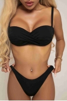 Angelsin Şık Bikini Üstü Siyah